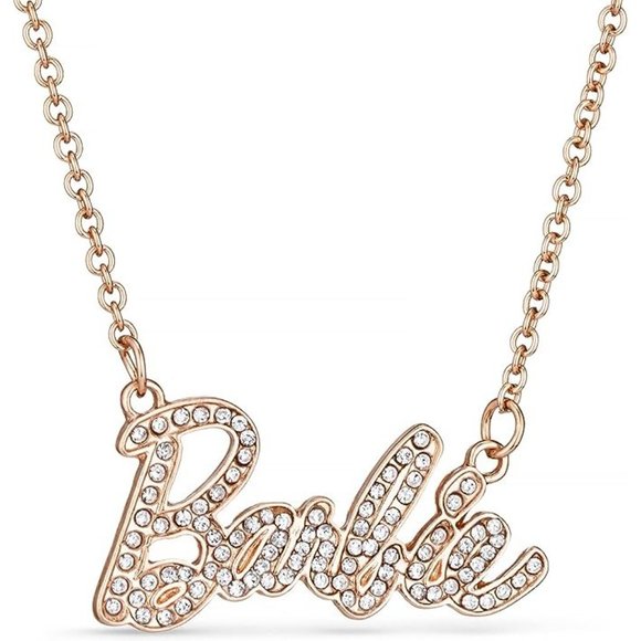 NEW Sparkling Bling Swarovski Crystal Rhinestone Barbie Logo Necklace +G… - Picture 14 of 15